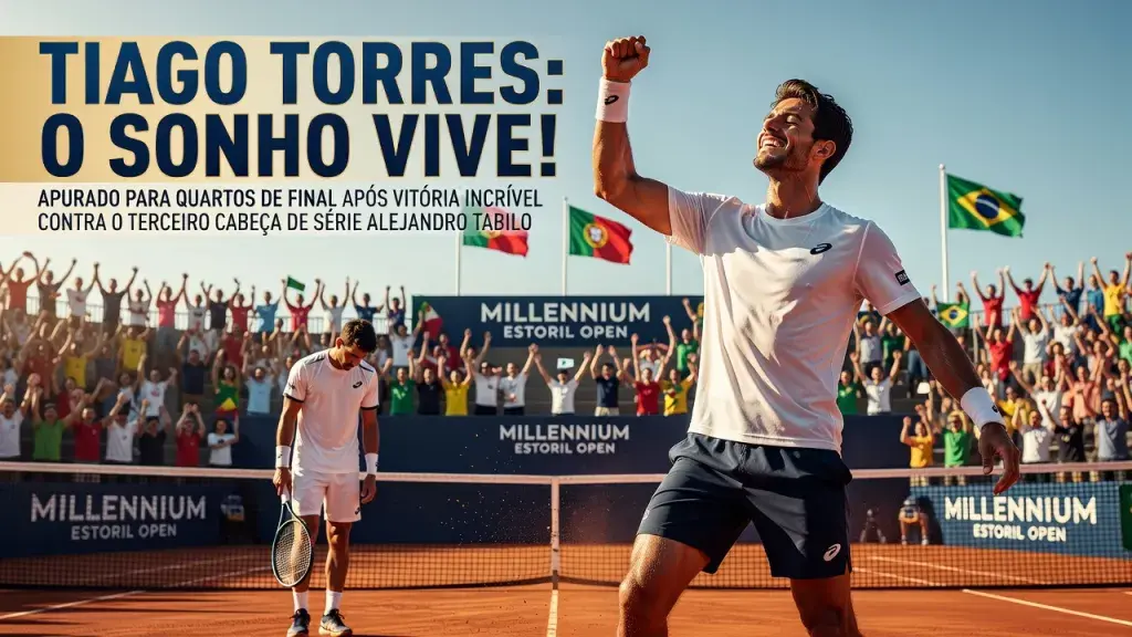 Tiago Torres está a viver o sonho de jogar o Millennium Estoril Open e apurou-se de maneira incrível para os quartos de final, batendo o terceiro cabeça de série Alejandro Tabilo.
