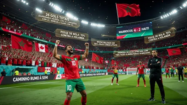 Marrocos quebra recordes africanos na Copa e mira semifinal inédita